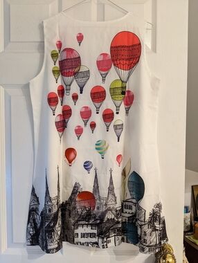 Mini Dress with Whimsical Hot Air Balloon Print